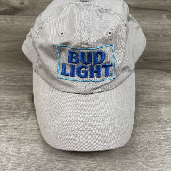 Bud Light Budweiser Beer Logo Gray Snapback Hat Adjustable Cap One Size - Picture 1 of 15